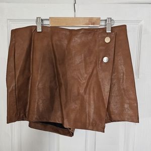 Fashion Nova faux leather mini skort